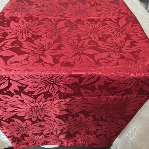 Elegant Red Floral Tablecloth